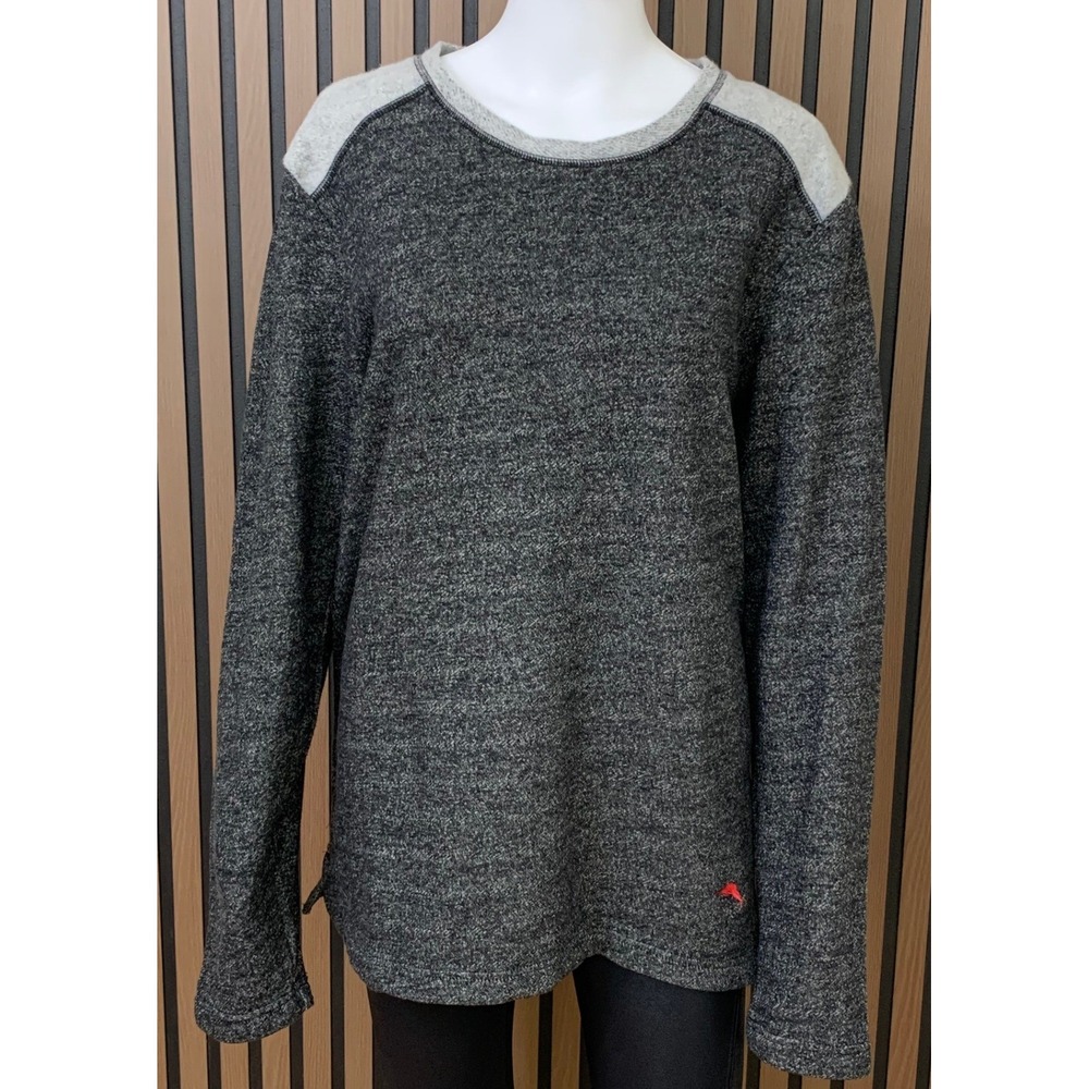 Tommy Bahama Men's Gray Marl Crew Neck Pullover Sweatshirt M Long Sleeve